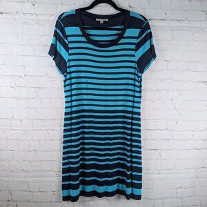 Spense Blue Striped Shirt Dress S